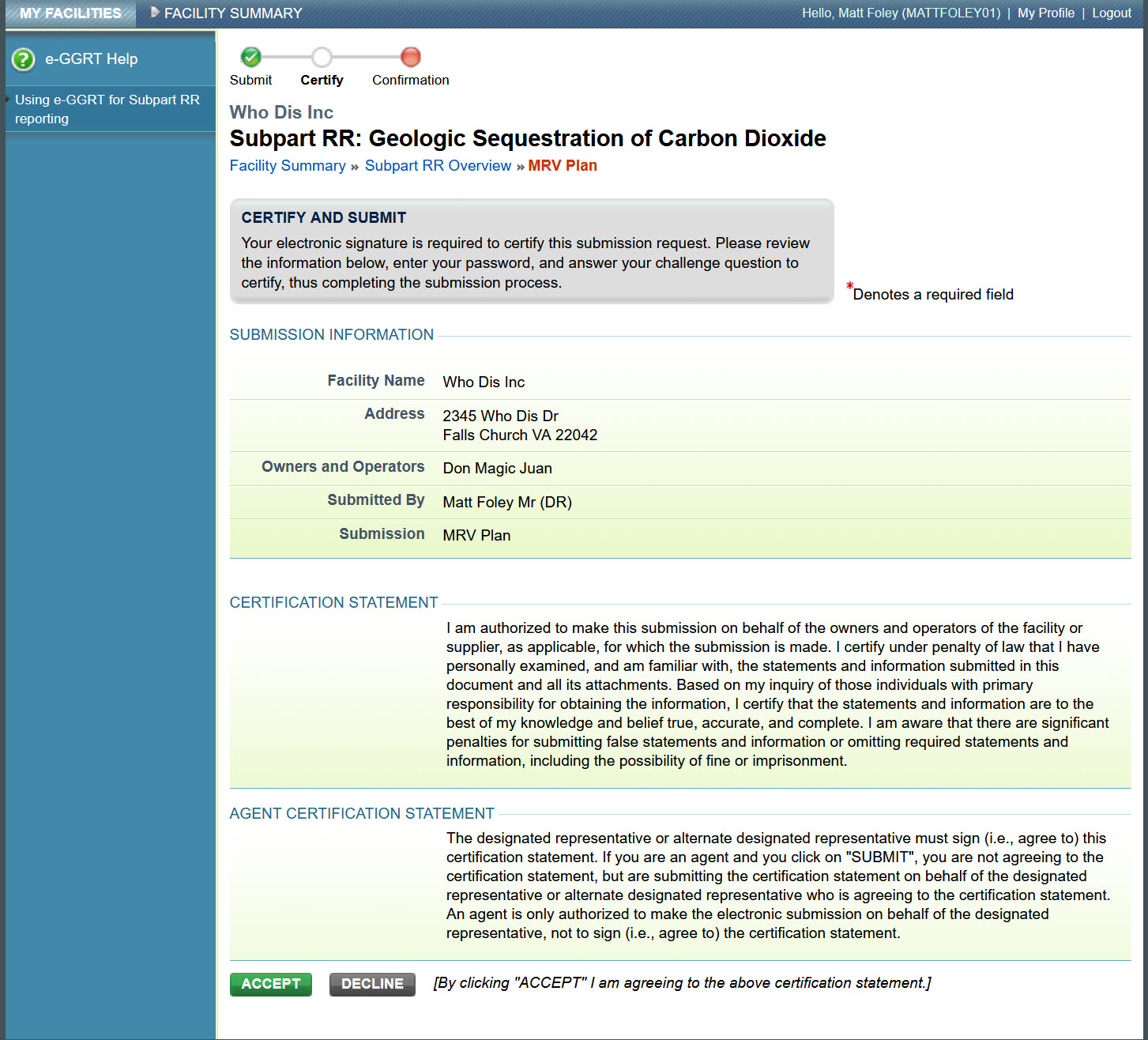 Image of the Subpart RR: Geologic Sequestration of Carbon Dioxide webpage.
